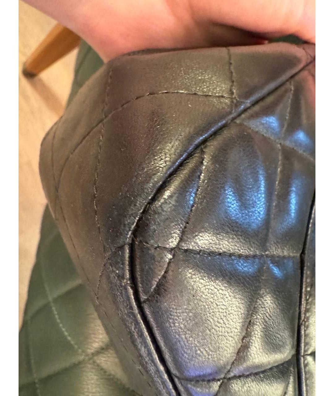 CHANEL PRE-OWNED Антрацитовая кожаная сумка через плечо, фото 8