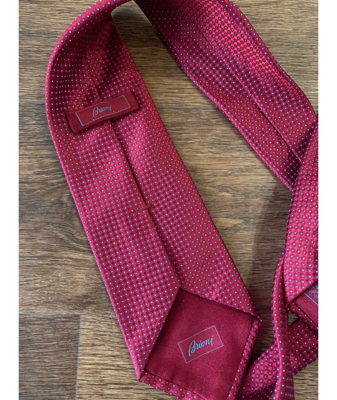 BRIONI Красный шелковый галстук, фото 4