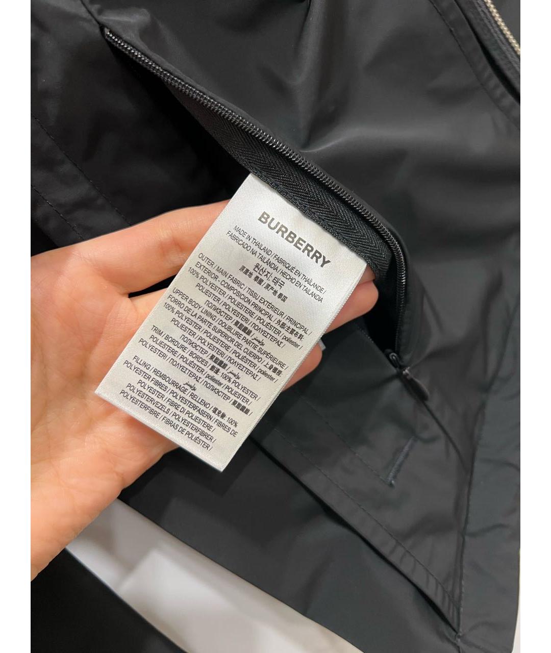 BURBERRY Черная полиэстеровая куртка, фото 8