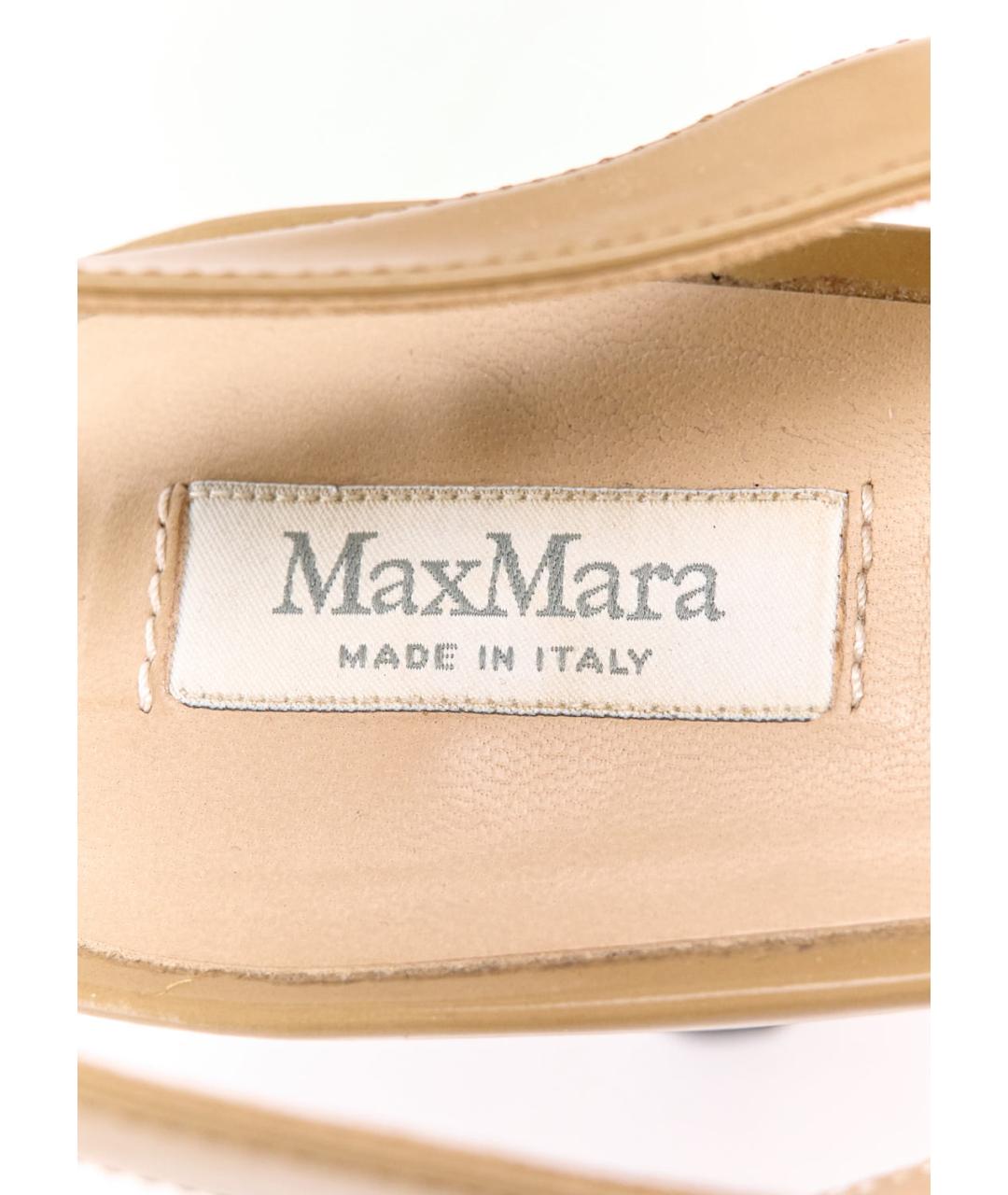 MAX MARA Золотые кожаные туфли, фото 5