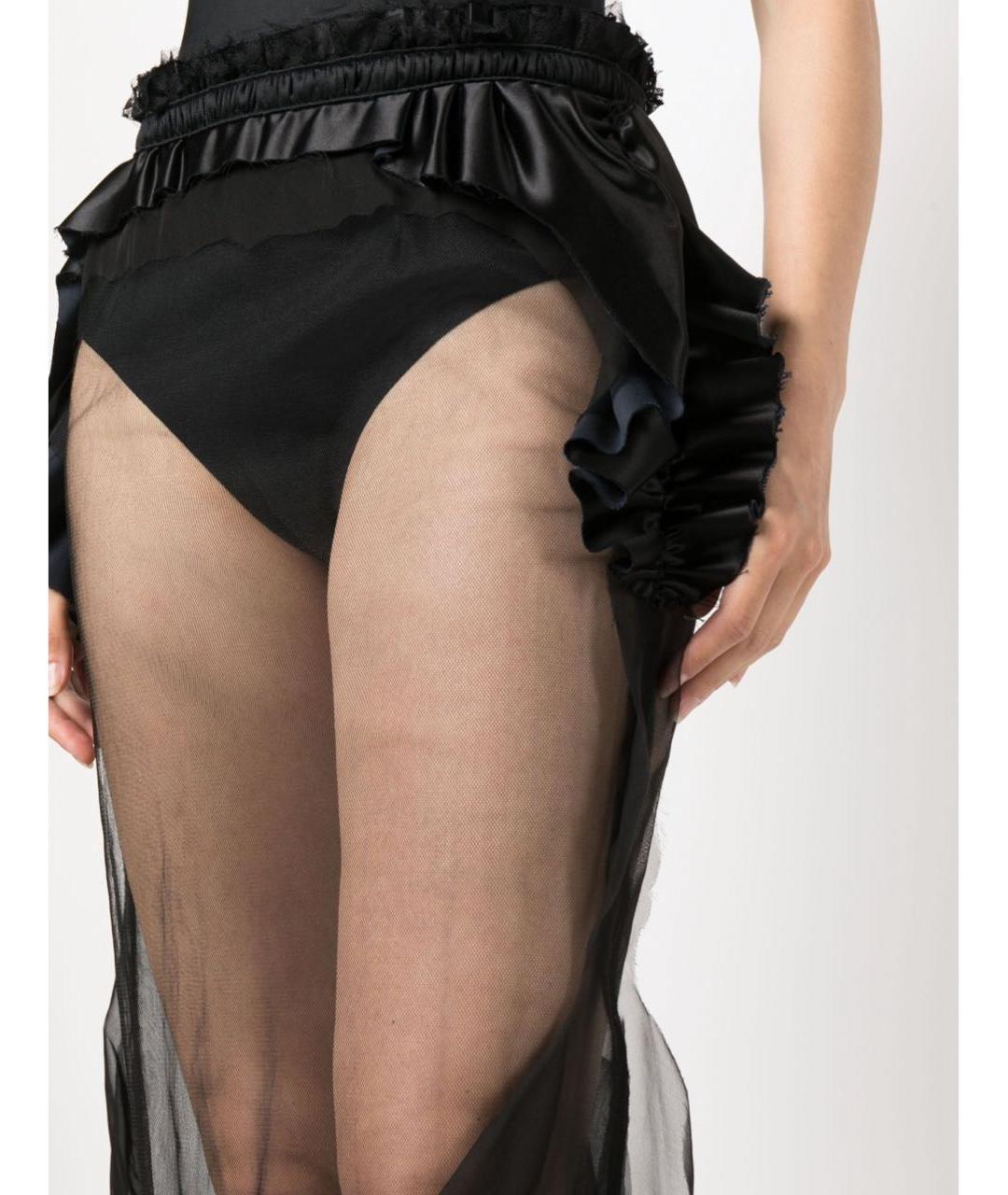 MAISON MARGIELA Черная сетчатая юбка миди, фото 3