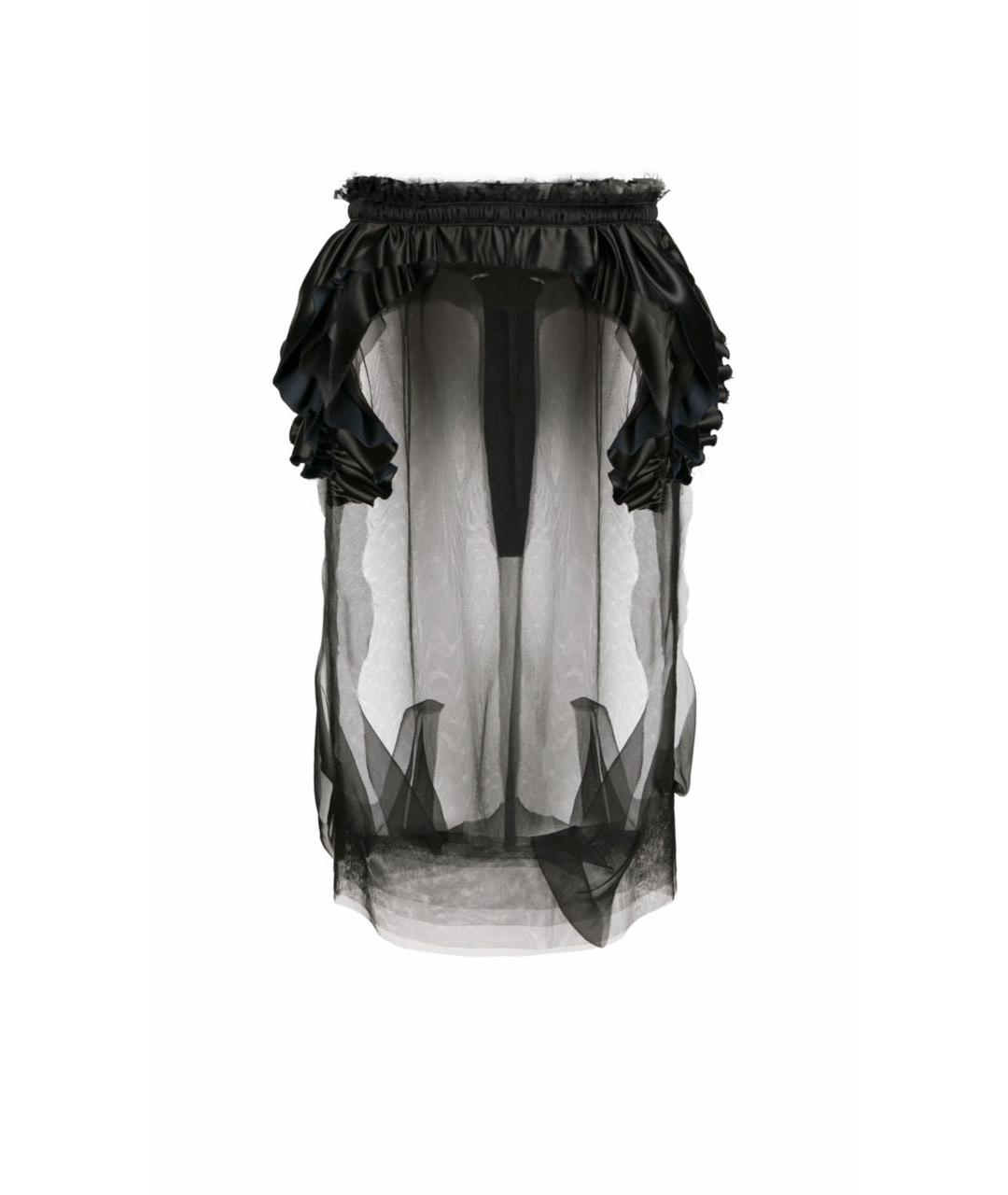 MAISON MARGIELA Черная сетчатая юбка миди, фото 1
