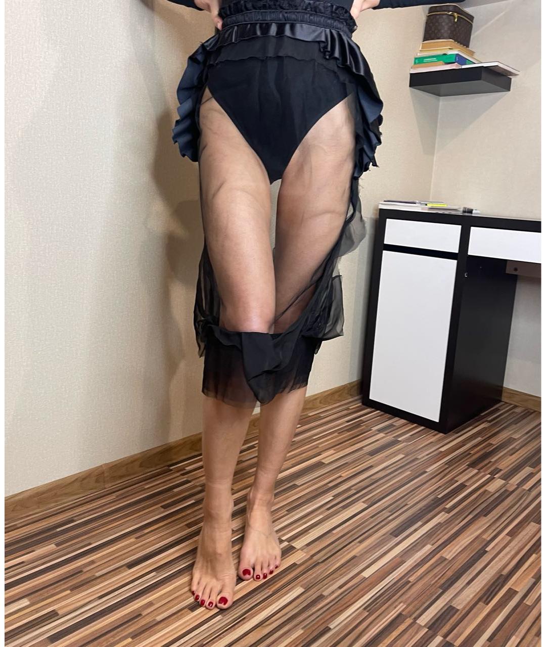 MAISON MARGIELA Черная сетчатая юбка миди, фото 5