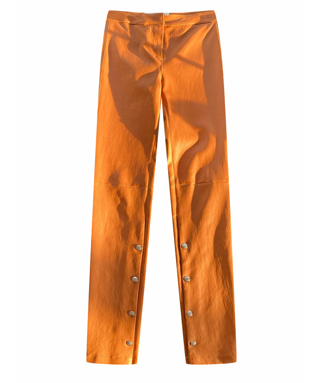 LOEWE Оранжевое кожаные брюки узкие, фото 1