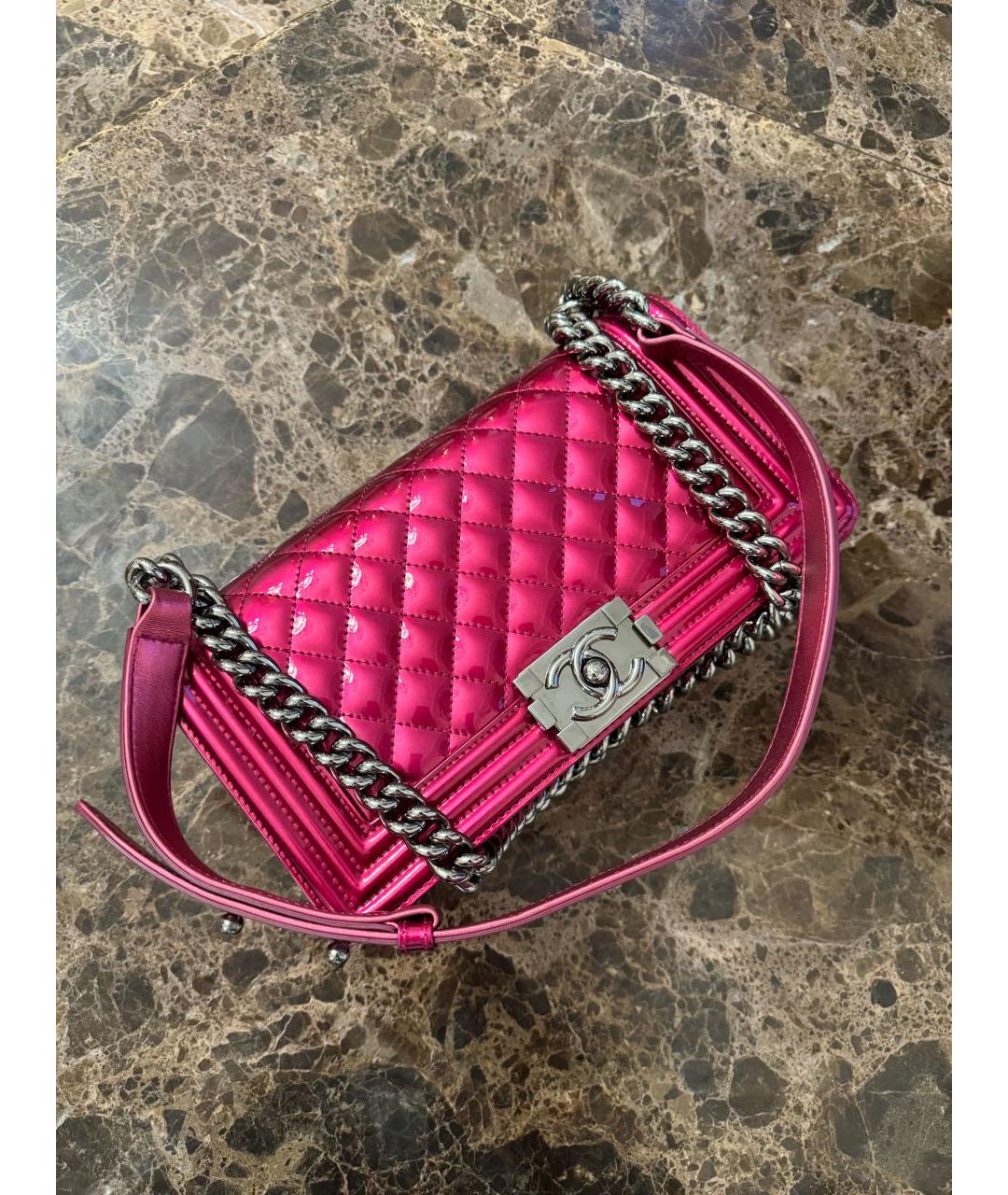 CHANEL PRE-OWNED Розовая кожаная сумка через плечо, фото 9