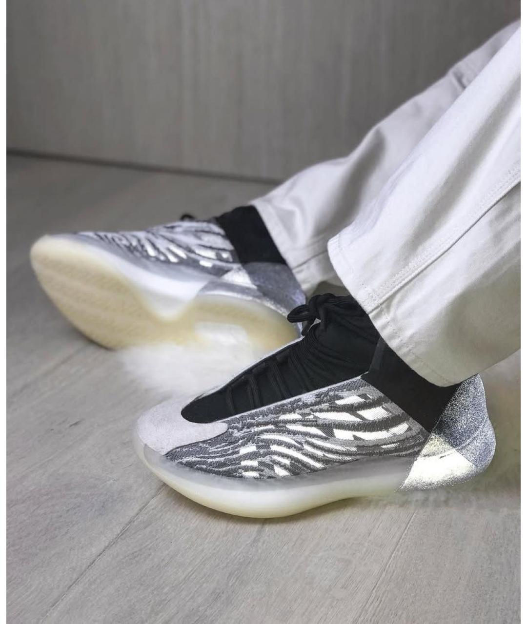 ADIDAS YEEZY Серые текстильные высокие кроссовки / кеды, фото 4