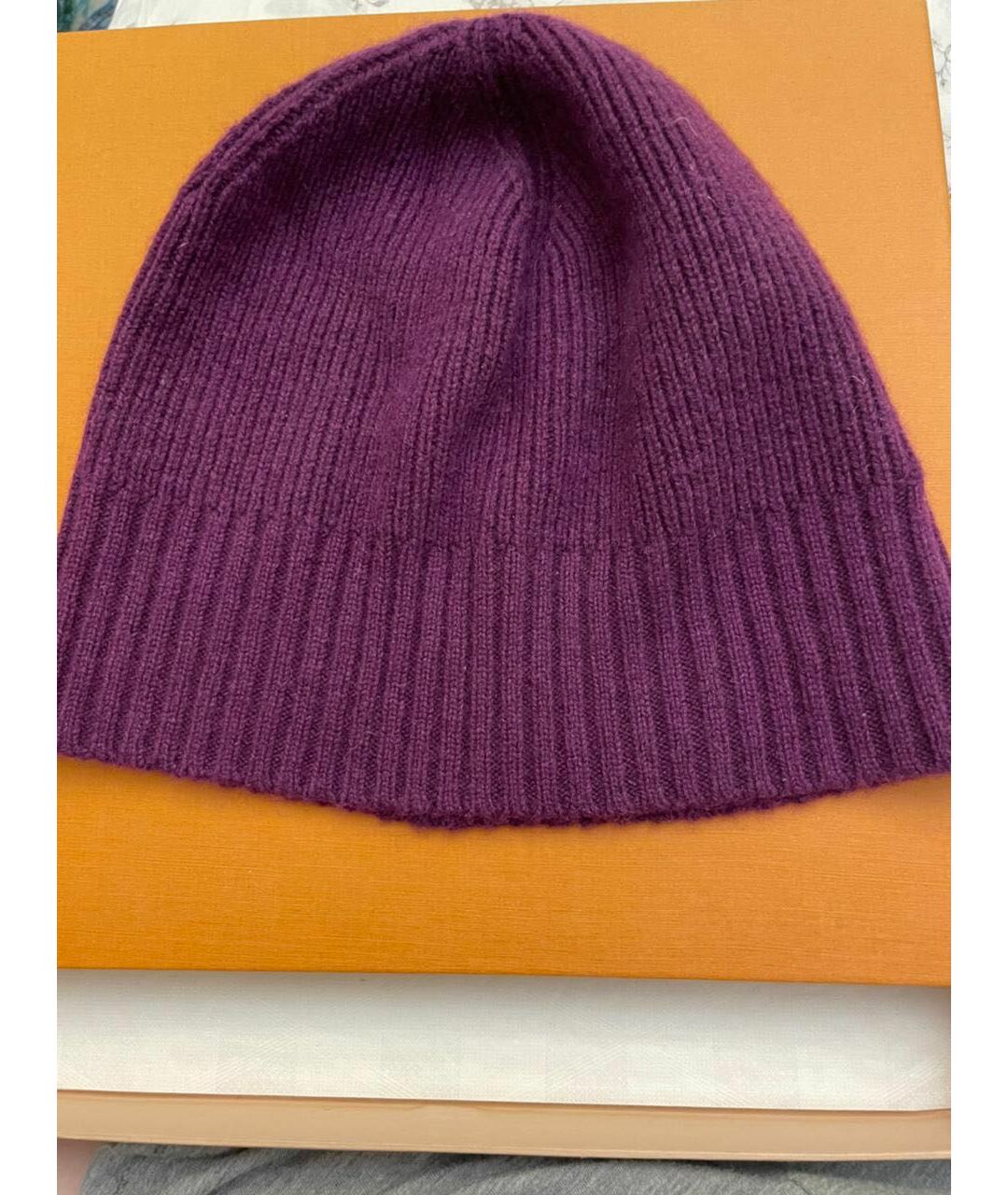 BURBERRY Фиолетовая кашемировая шапка, фото 2