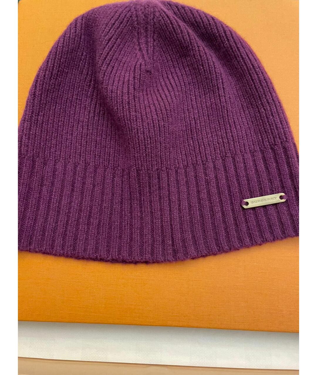 BURBERRY Фиолетовая кашемировая шапка, фото 3