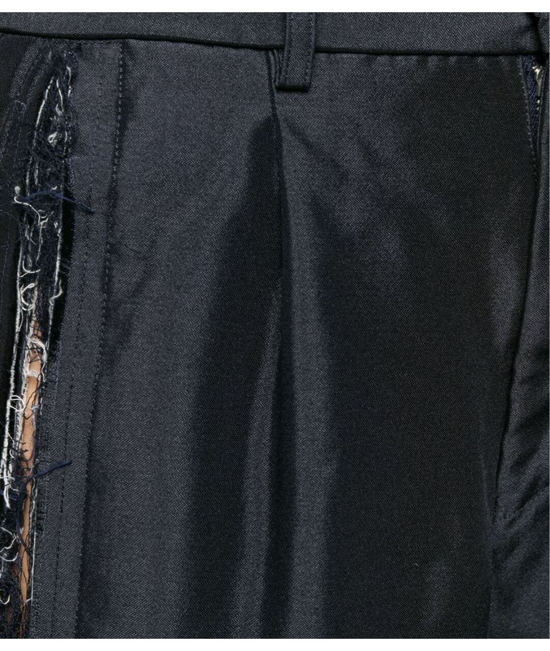 COMME DES GARÇONS Темно-синие полиэстеровые прямые брюки, фото 5