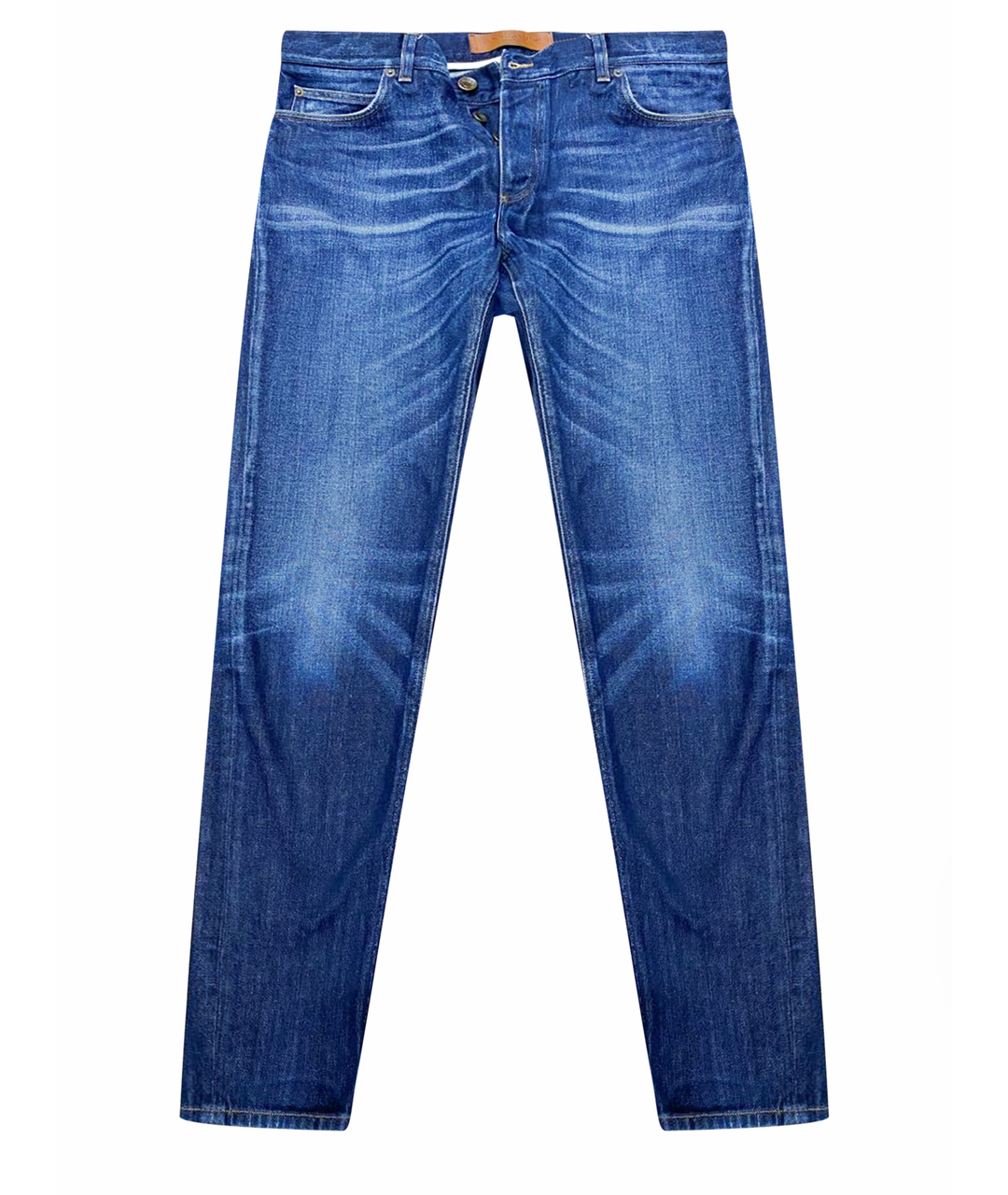 DOLCE&GABBANA Темно-синие хлопковые прямые джинсы, фото 1