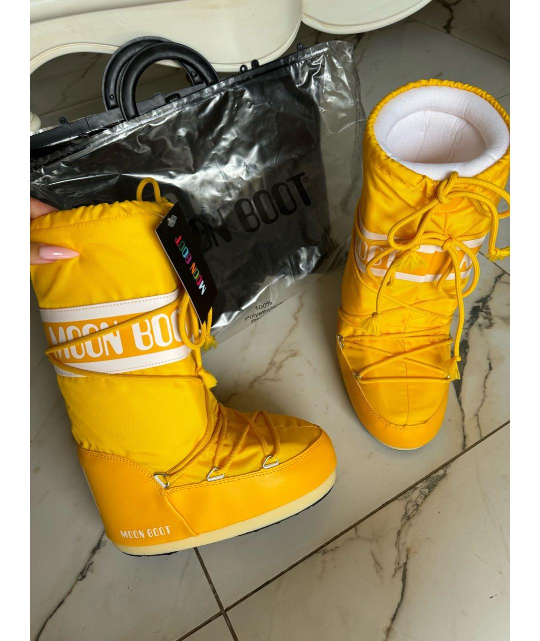 MOON BOOT Желтые ботинки, фото 2