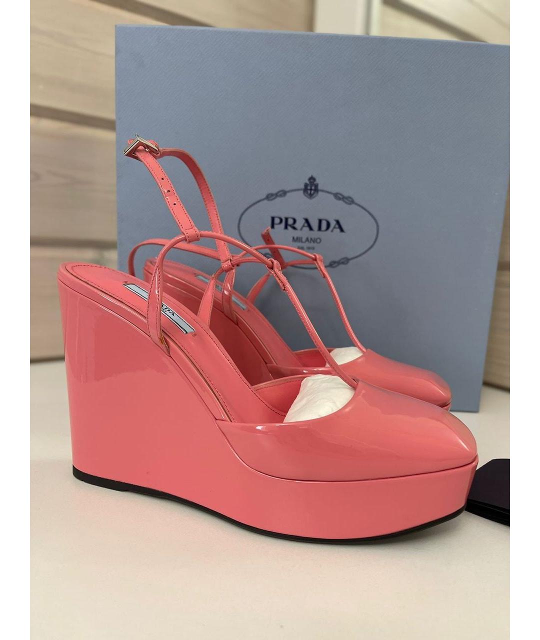 PRADA Розовые туфли из лакированной кожи, фото 7