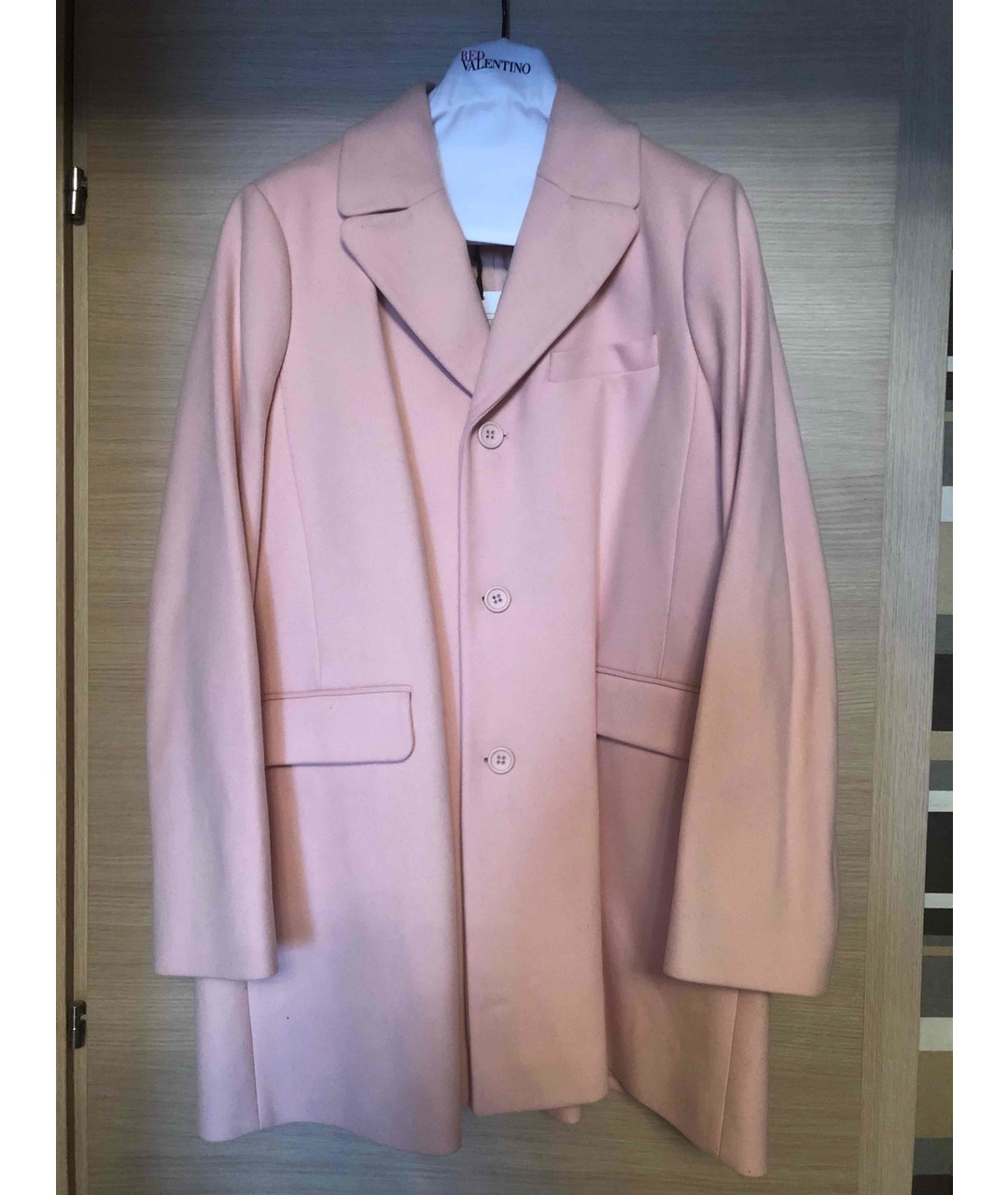 RED VALENTINO Розовое шерстяное пальто, фото 5