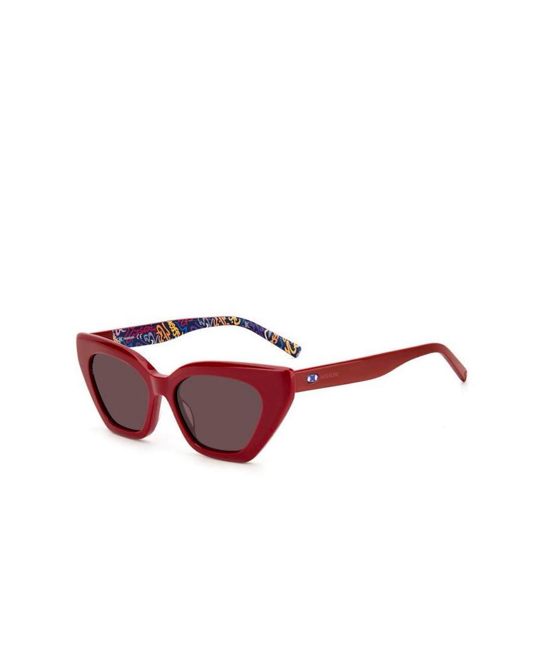 M MISSONI Бордовые пластиковые солнцезащитные очки, фото 1