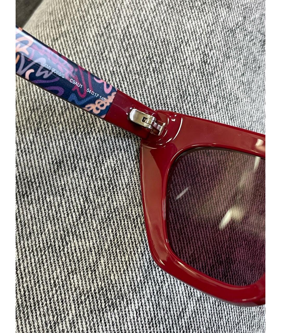 M MISSONI Бордовые пластиковые солнцезащитные очки, фото 6