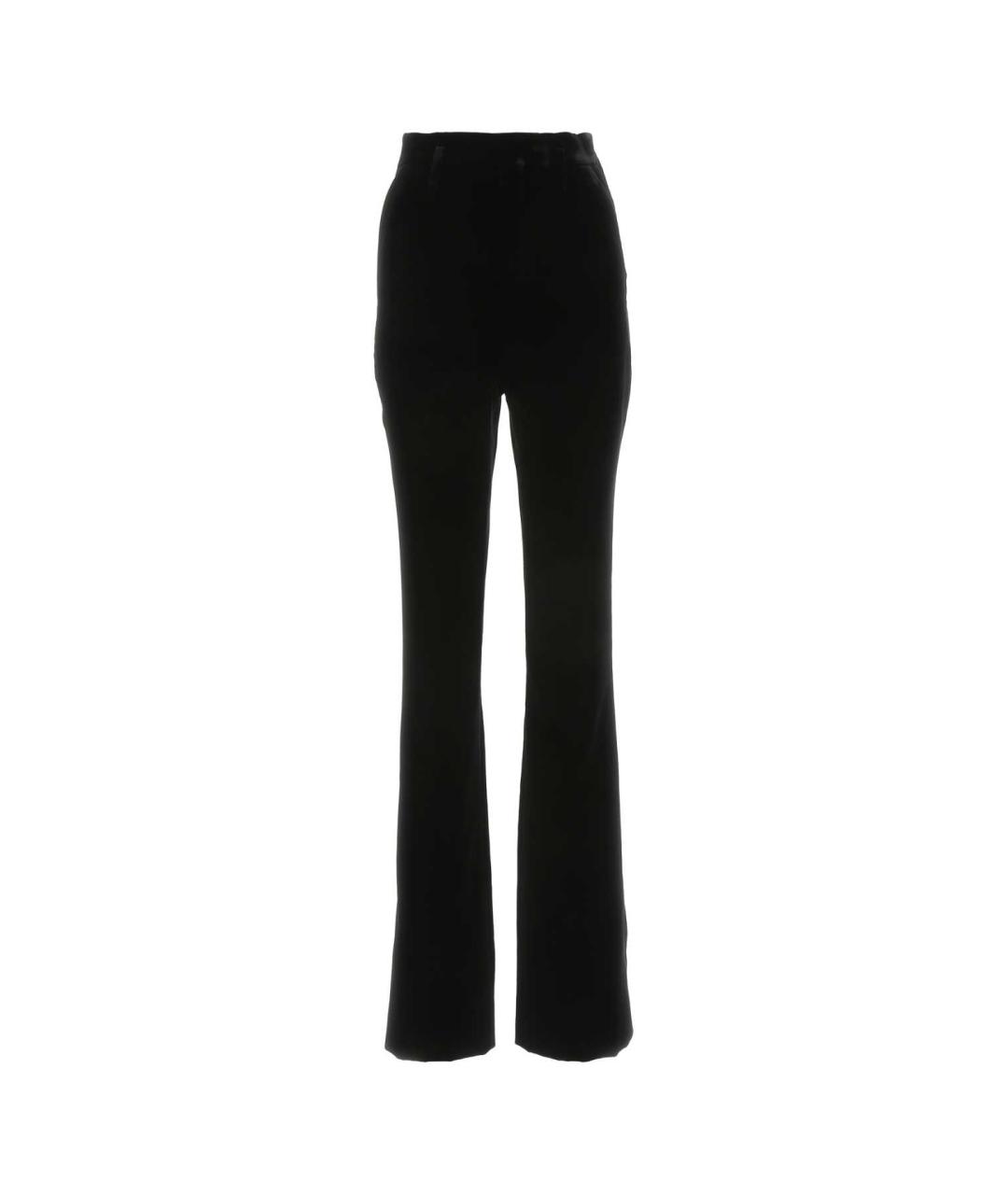 SAINT LAURENT Черные вискозные прямые брюки, фото 1