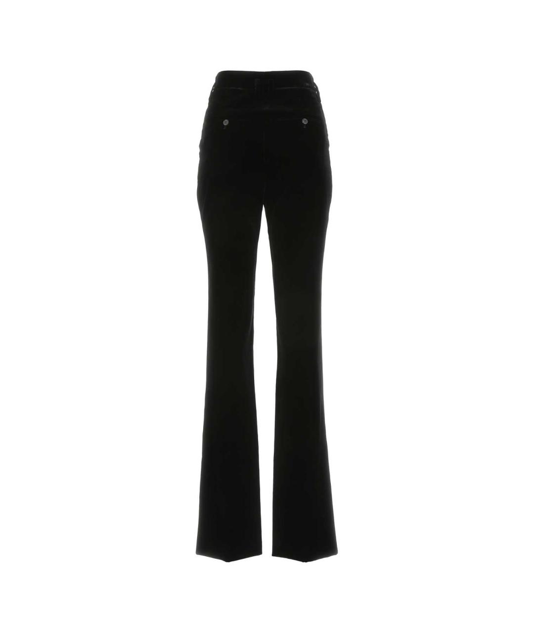 SAINT LAURENT Черные вискозные прямые брюки, фото 2