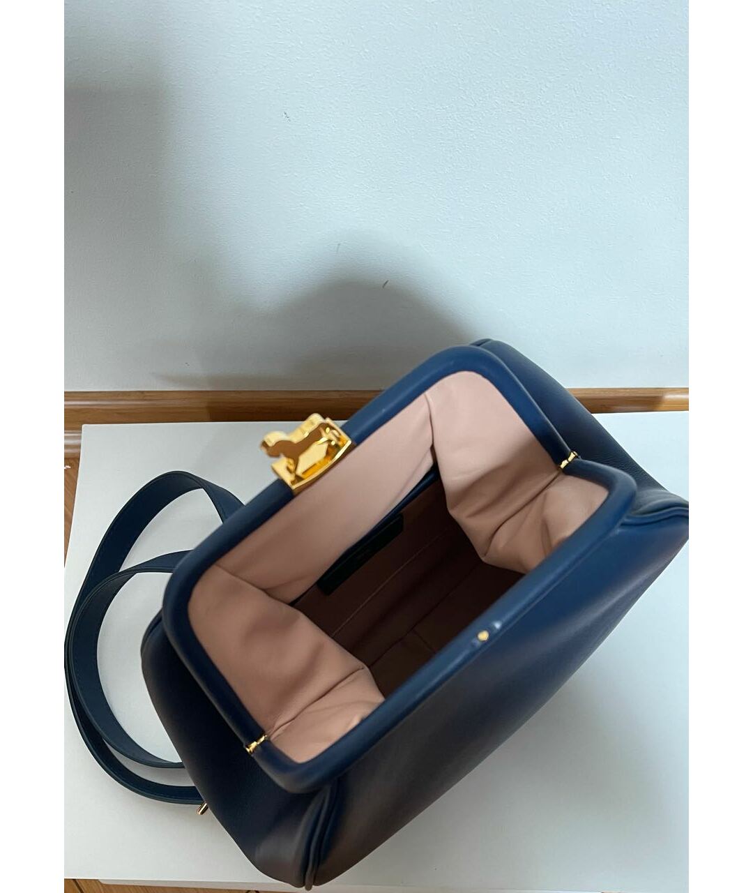 ULYANA SERGEENKO Синий кожаный рюкзак, фото 4