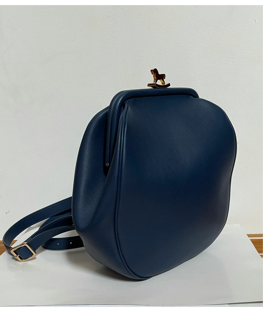 ULYANA SERGEENKO Синий кожаный рюкзак, фото 2