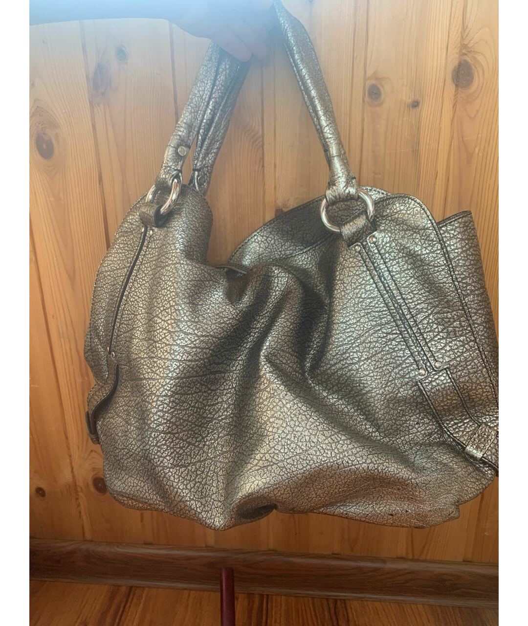 CELINE PRE-OWNED Серебряная кожаная сумка тоут, фото 3