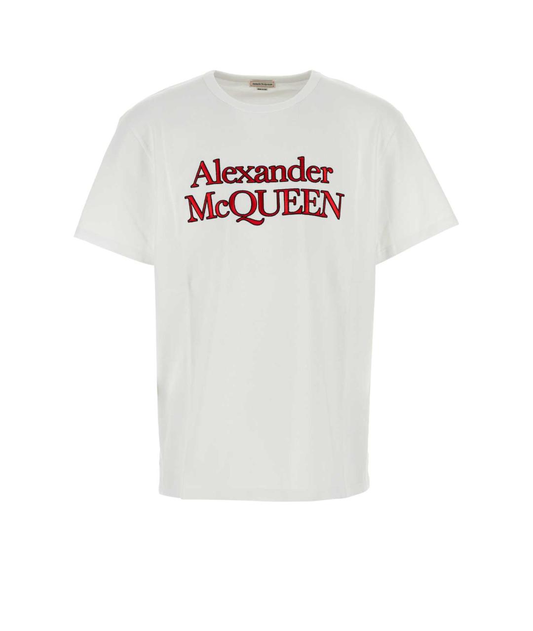 ALEXANDER MCQUEEN Белая хлопковая футболка, фото 1