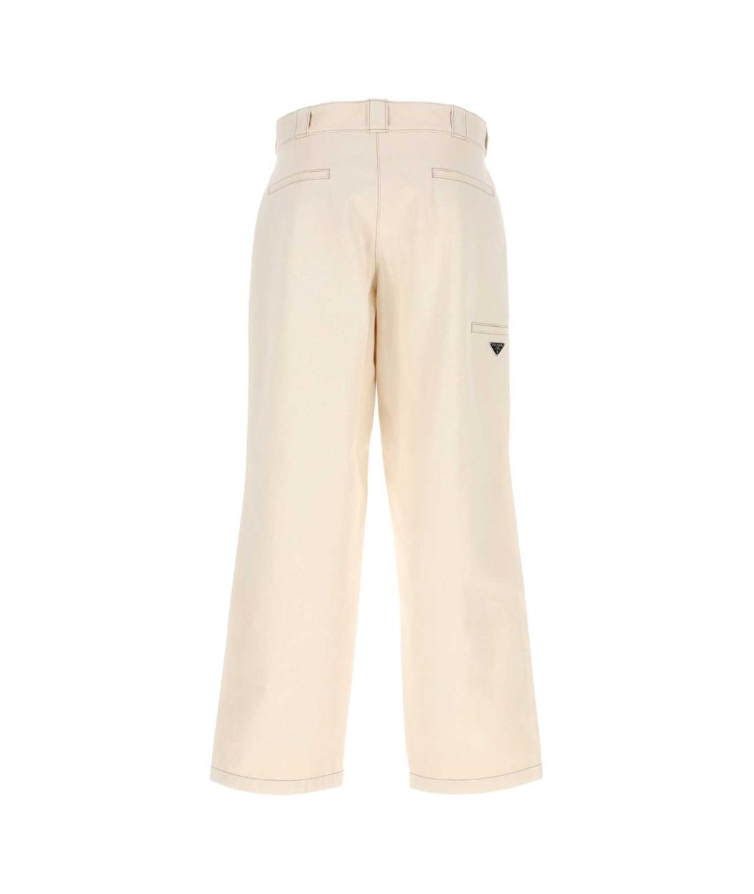 PRADA Белые хлопковые прямые джинсы, фото 2