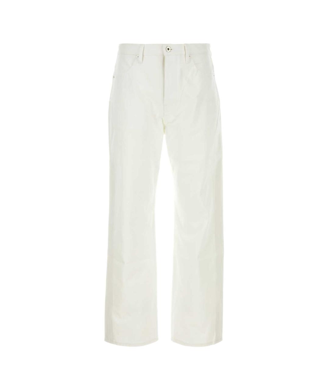 JIL SANDER Белые хлопковые прямые джинсы, фото 1