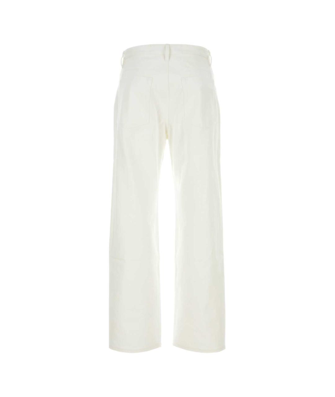 JIL SANDER Белые хлопковые прямые джинсы, фото 2