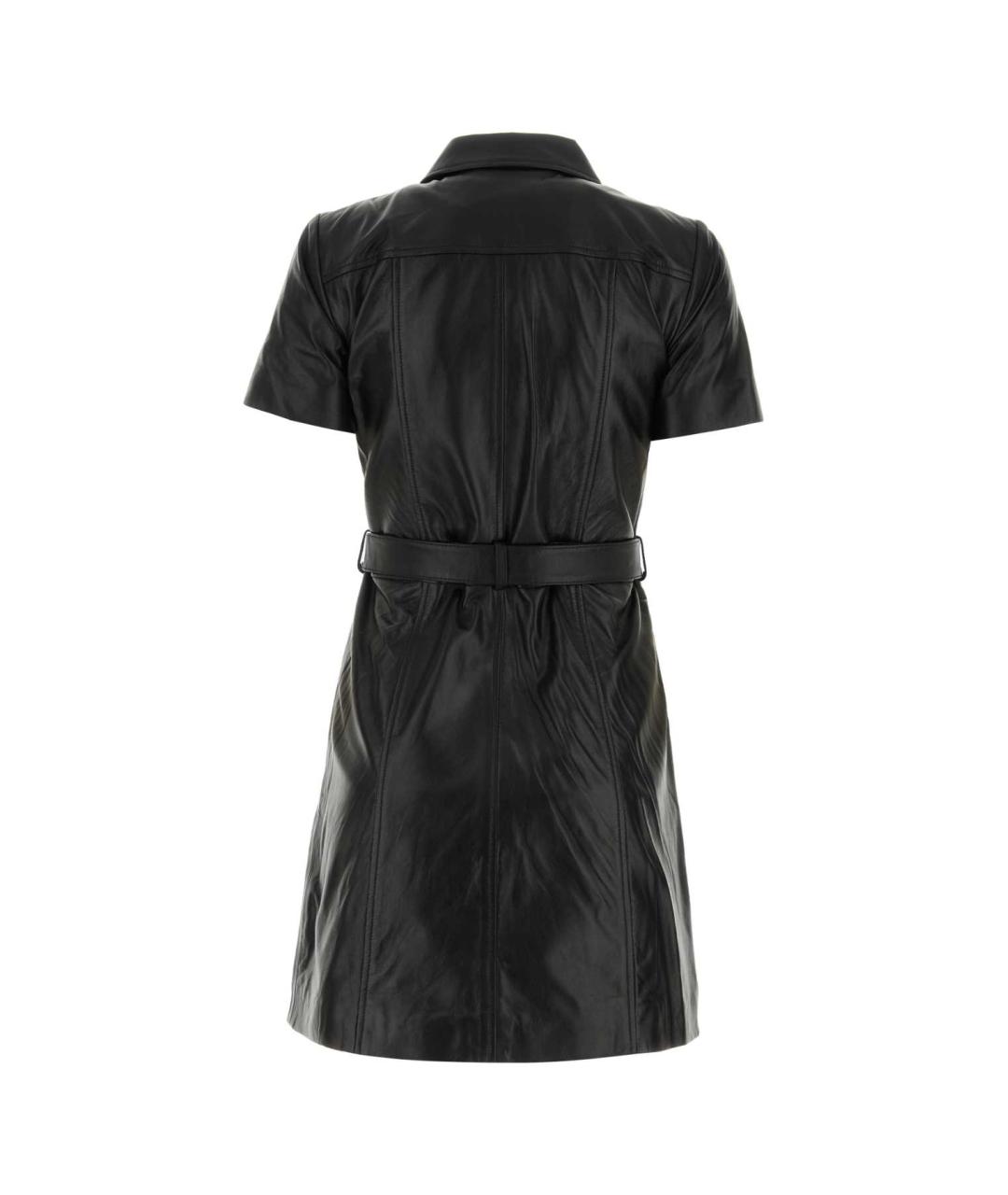 MICHAEL KORS Черное кожаное повседневное платье, фото 2