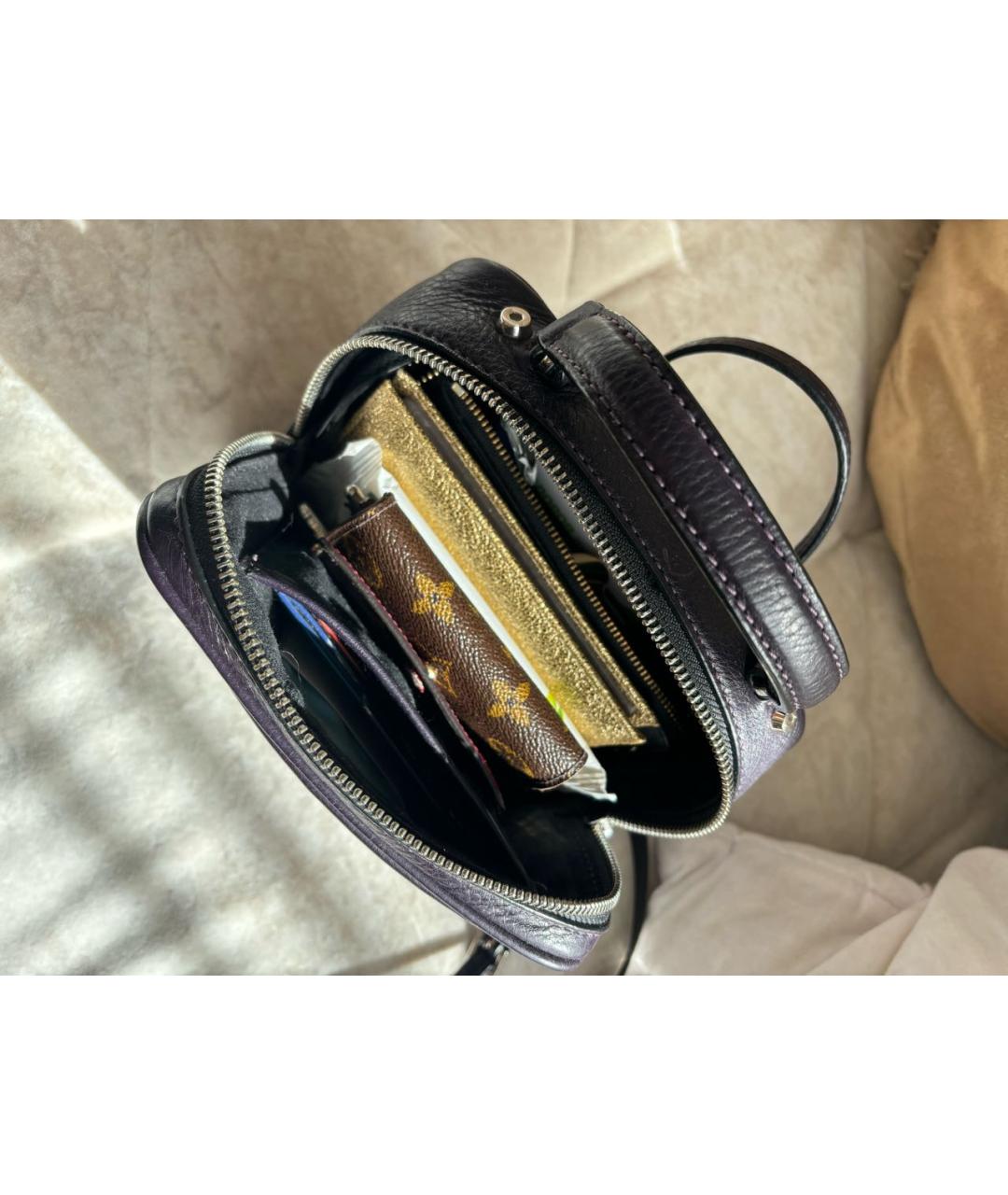 COCCINELLE Фиолетовая кожаная сумка с короткими ручками, фото 7