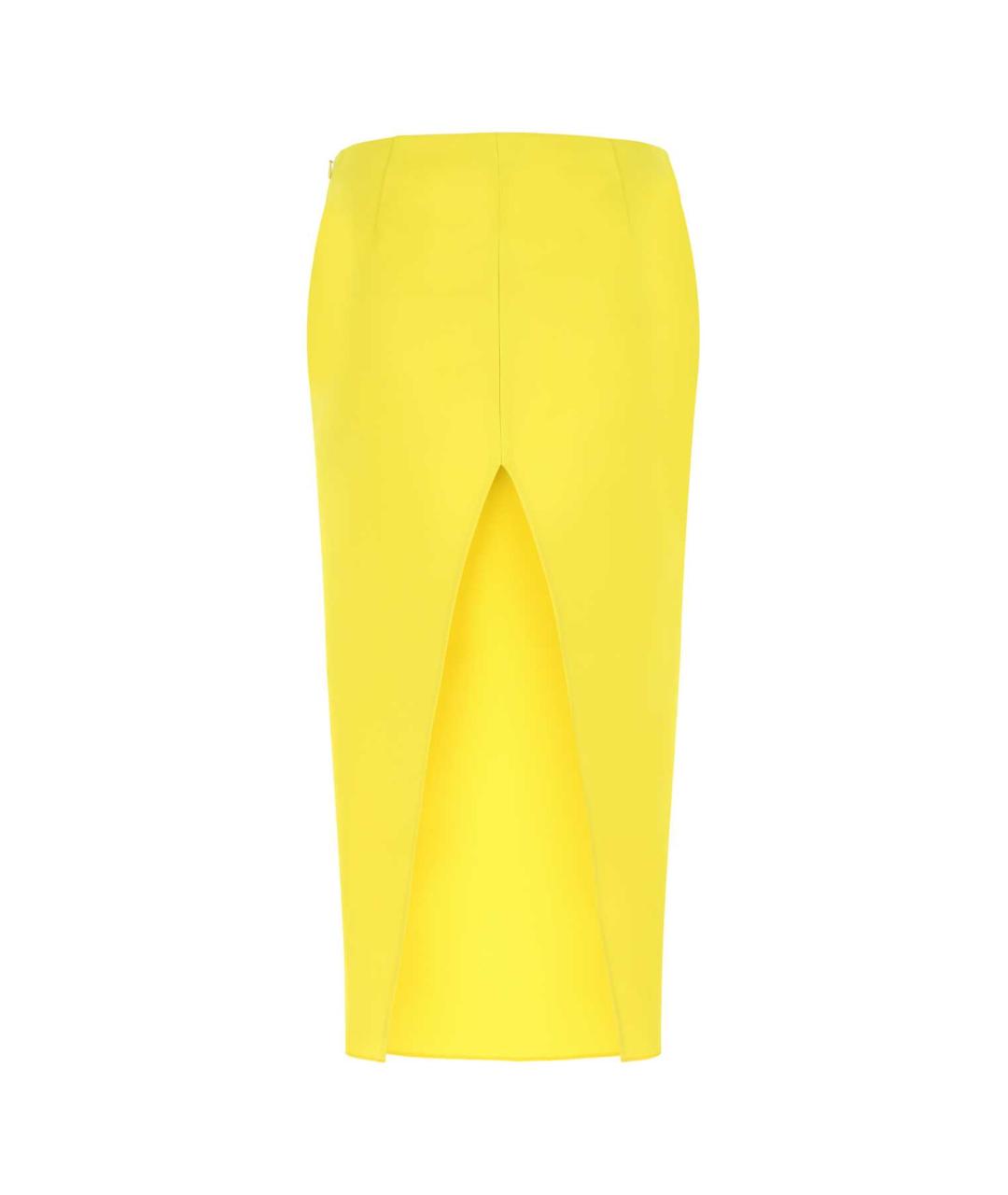 PRADA Желтая шелковая юбка миди, фото 2