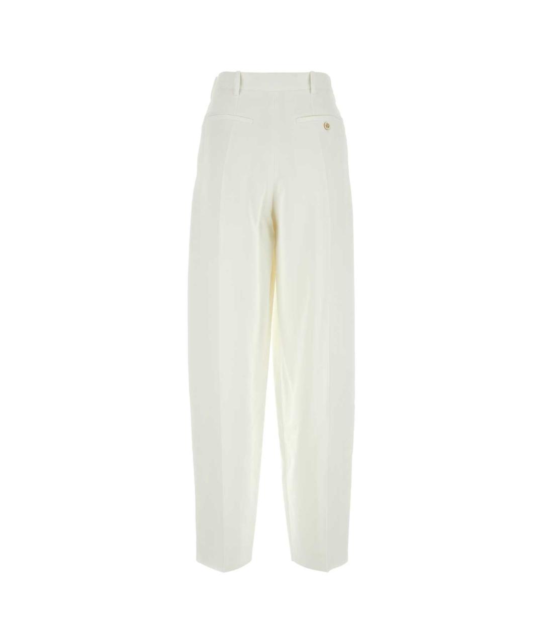 MARNI Белые вискозные прямые брюки, фото 2