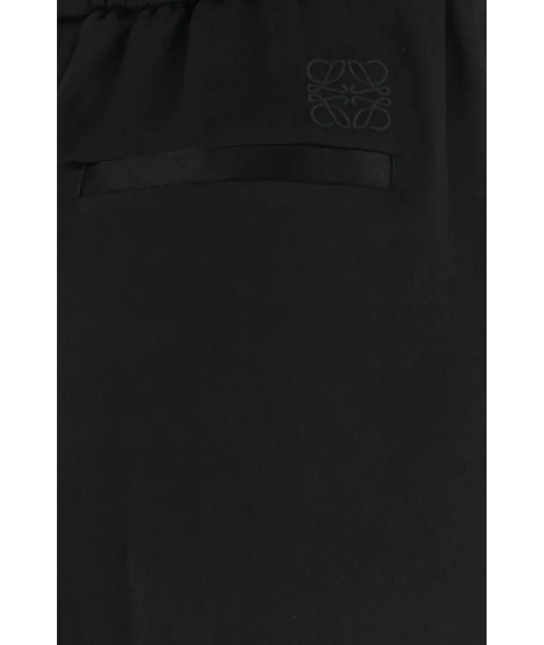 LOEWE Черные шелковые прямые брюки, фото 3