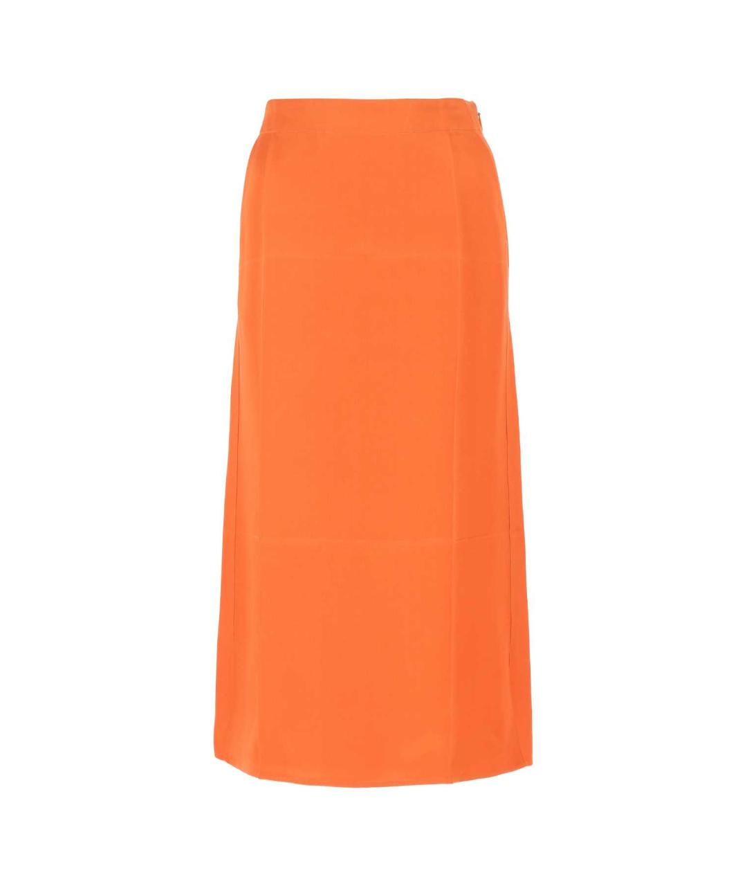 LOEWE Оранжевая вискозная юбка миди, фото 1