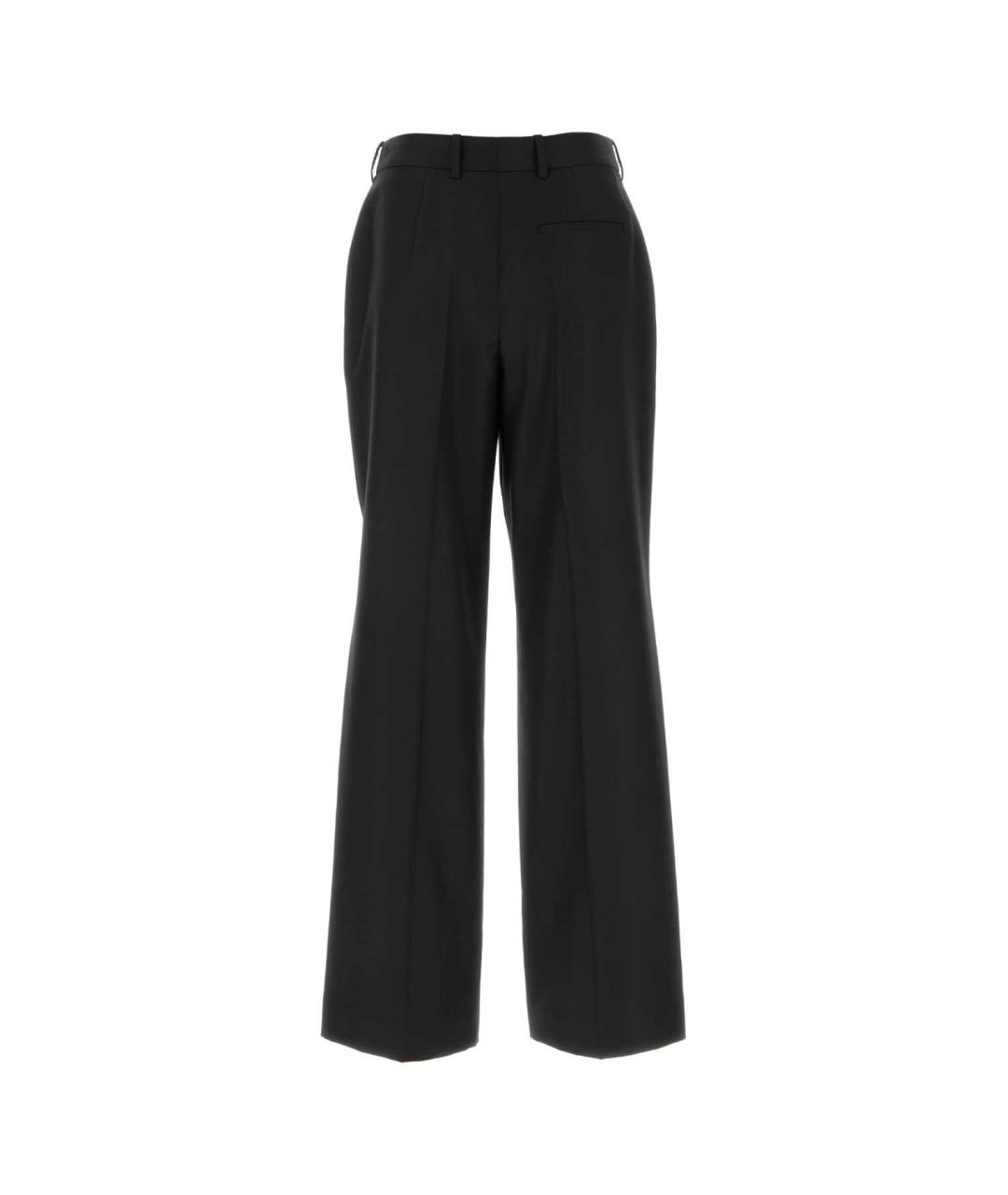 LOEWE Черные шерстяные прямые брюки, фото 2