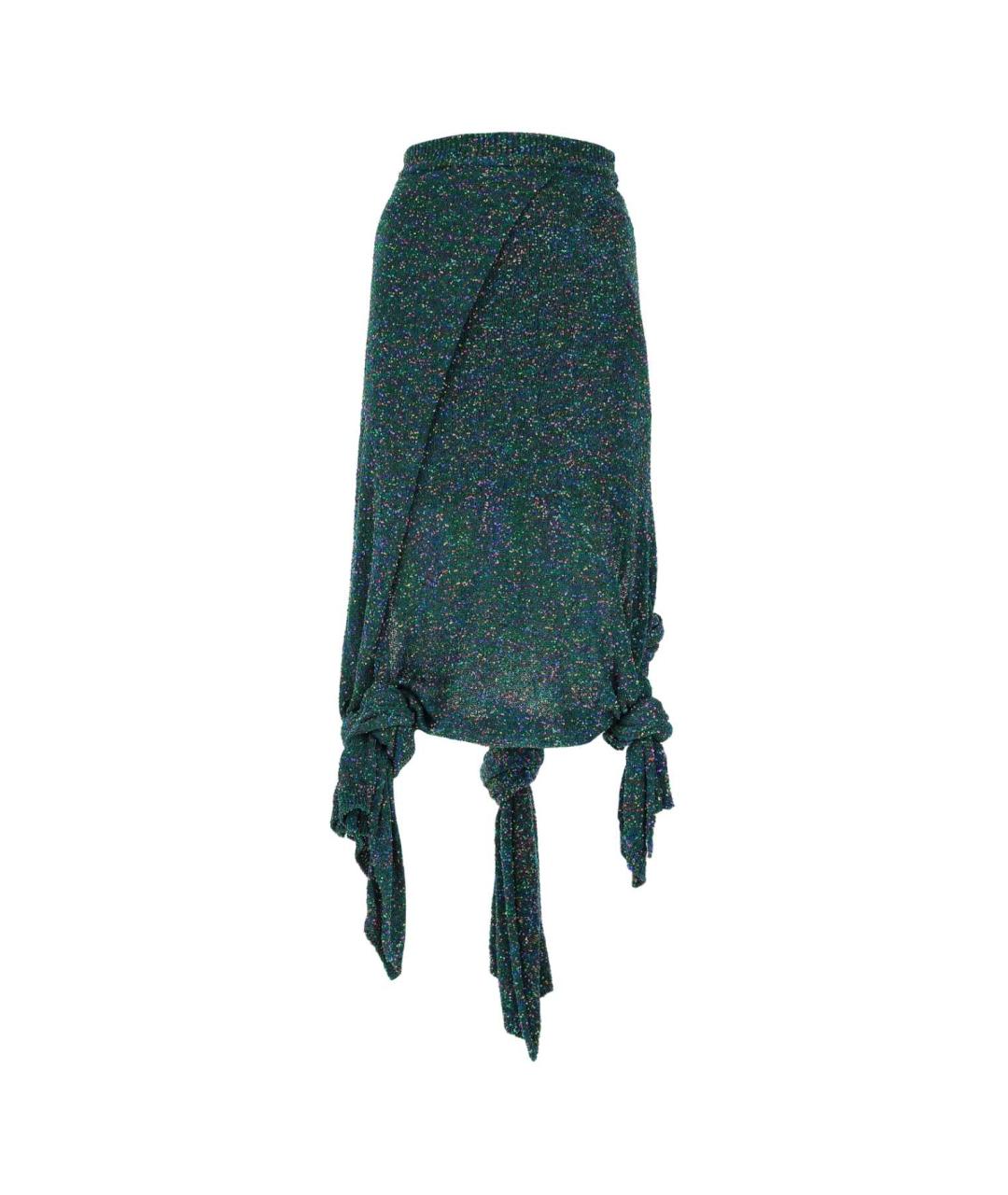 LOEWE Зеленая полиэстеровая юбка миди, фото 1
