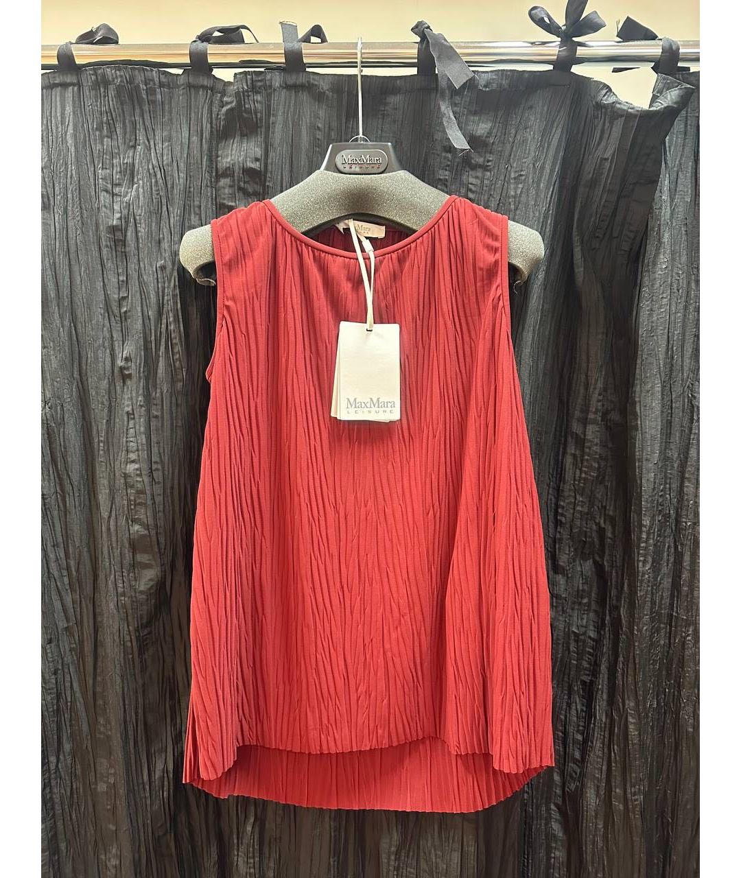 MAX MARA Бордовая полиэстеровая блузы, фото 4