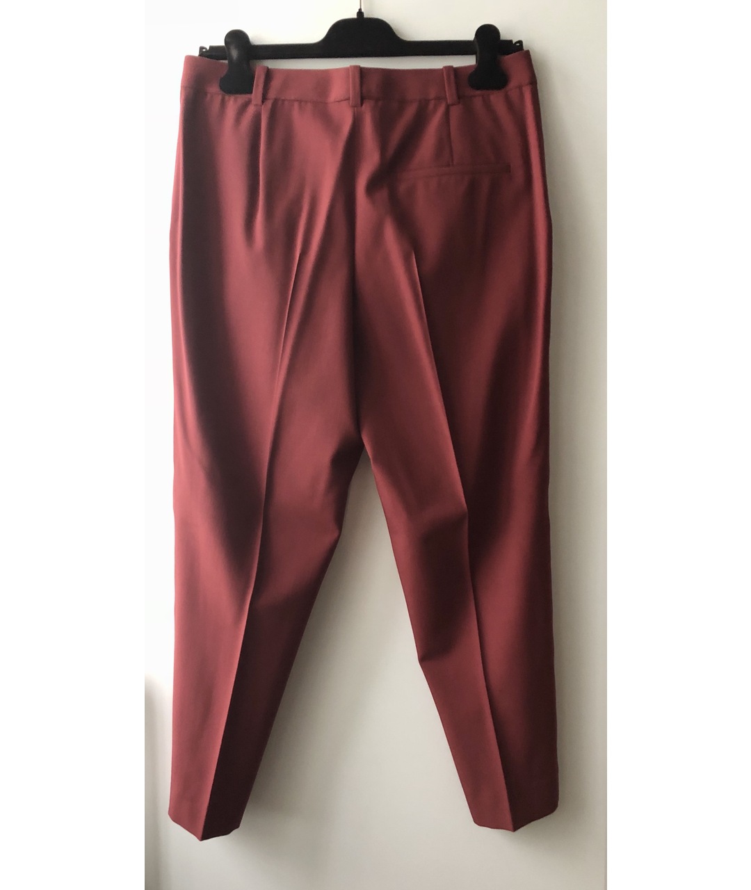 BOTTEGA VENETA Бордовые шерстяные брюки узкие, фото 2
