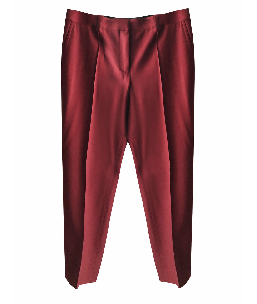 BOTTEGA VENETA Бордовые шерстяные брюки узкие, фото 1