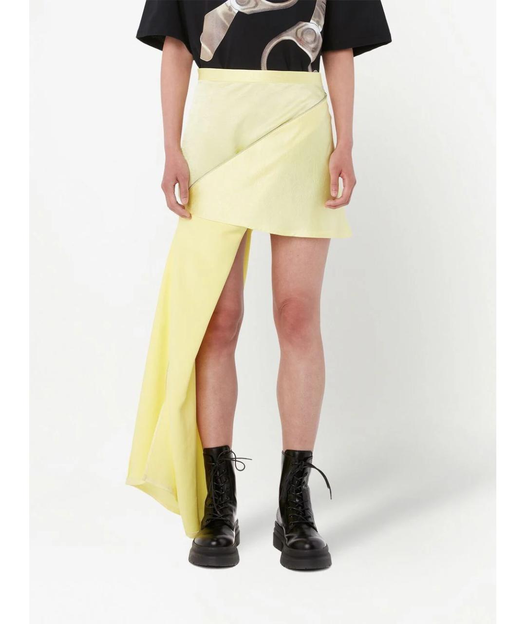 J.W.ANDERSON Желтая полиэстеровая юбка мини, фото 3