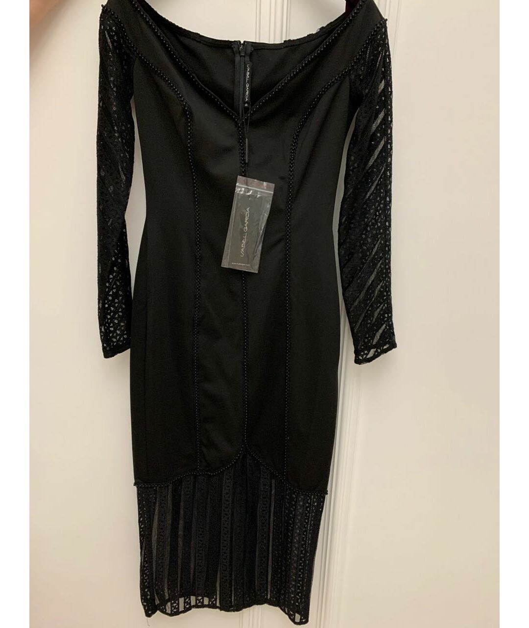 ISABEL SANCHIS Черное кружевное вечернее платье, фото 8