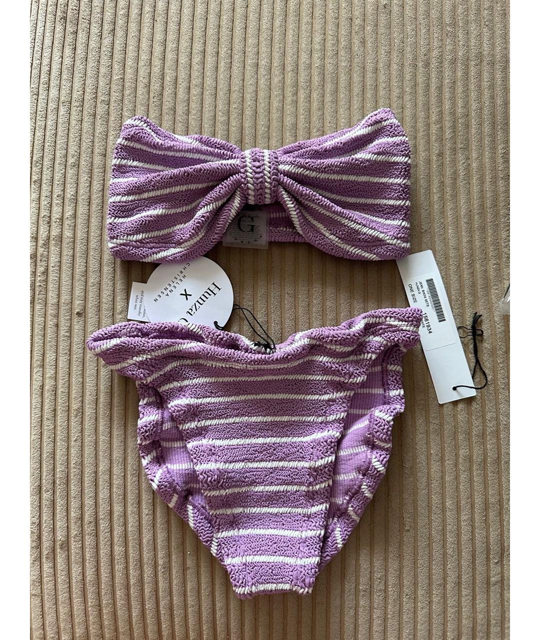 HUNZA G Фиолетовый полиамидовый купальник, фото 6