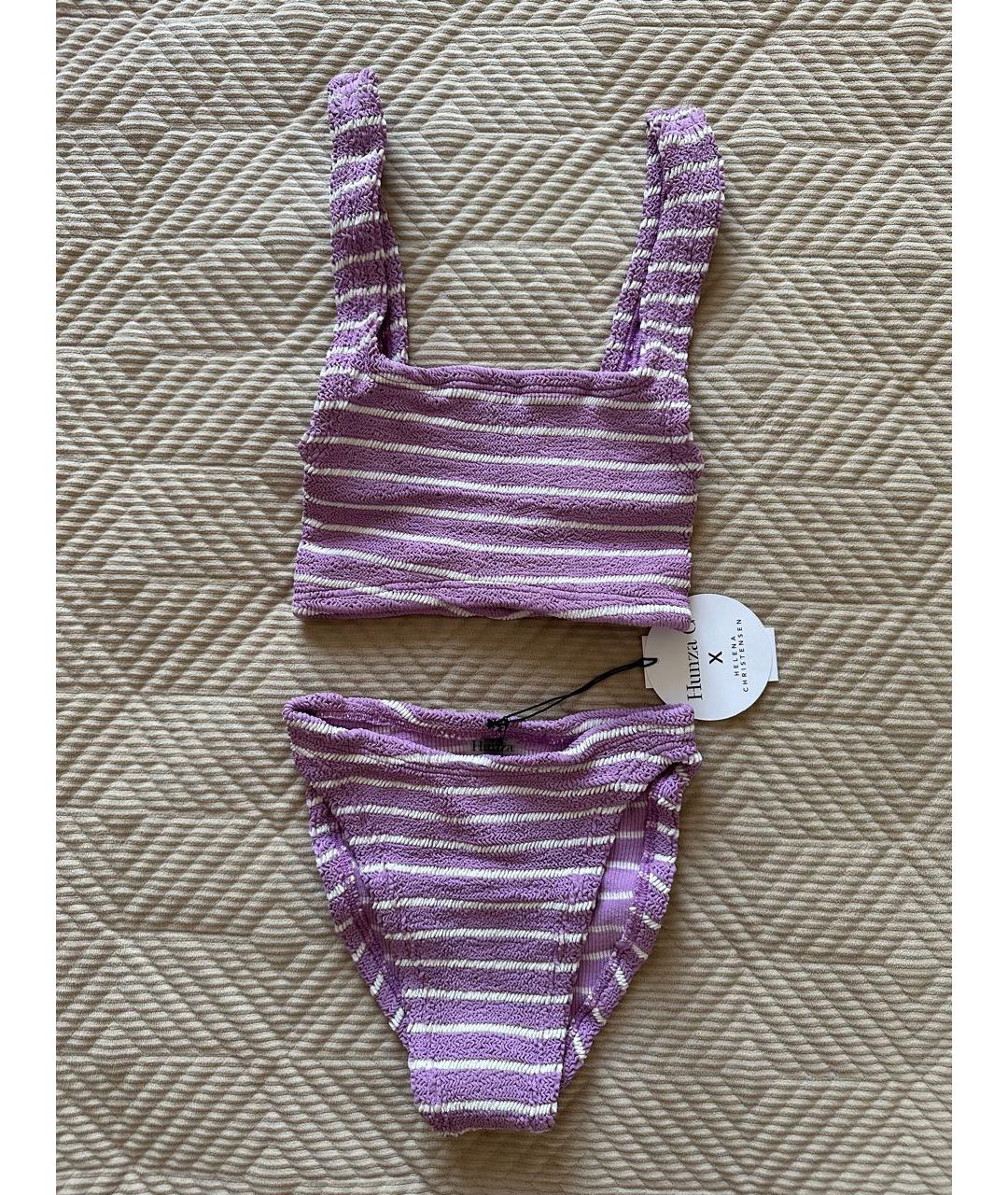 HUNZA G Фиолетовый полиамидовый купальник, фото 6