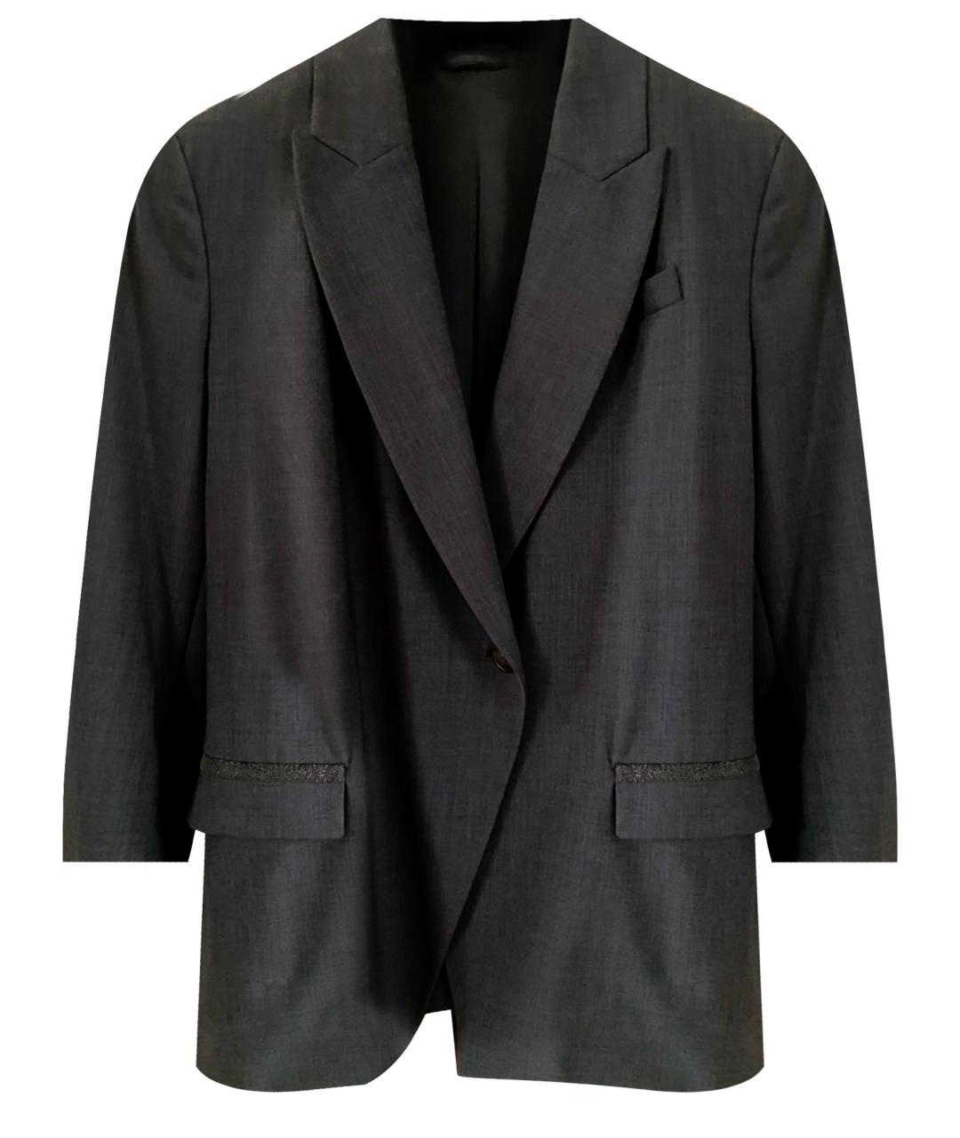 BRUNELLO CUCINELLI Серый шерстяной жакет/пиджак, фото 1