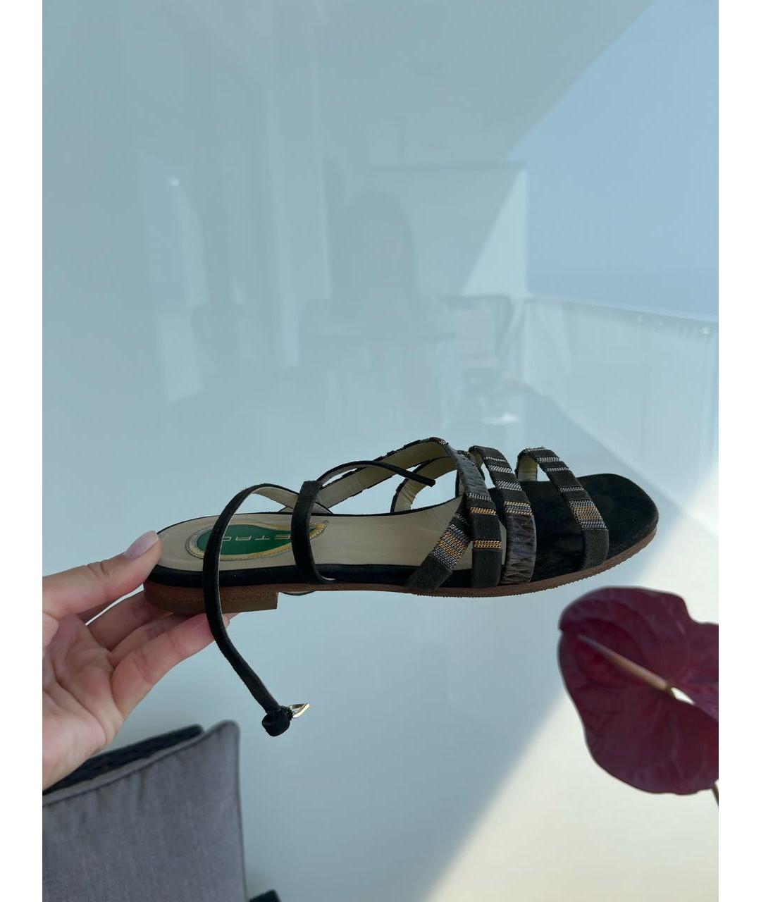 ETRO Хаки замшевые сандалии, фото 7