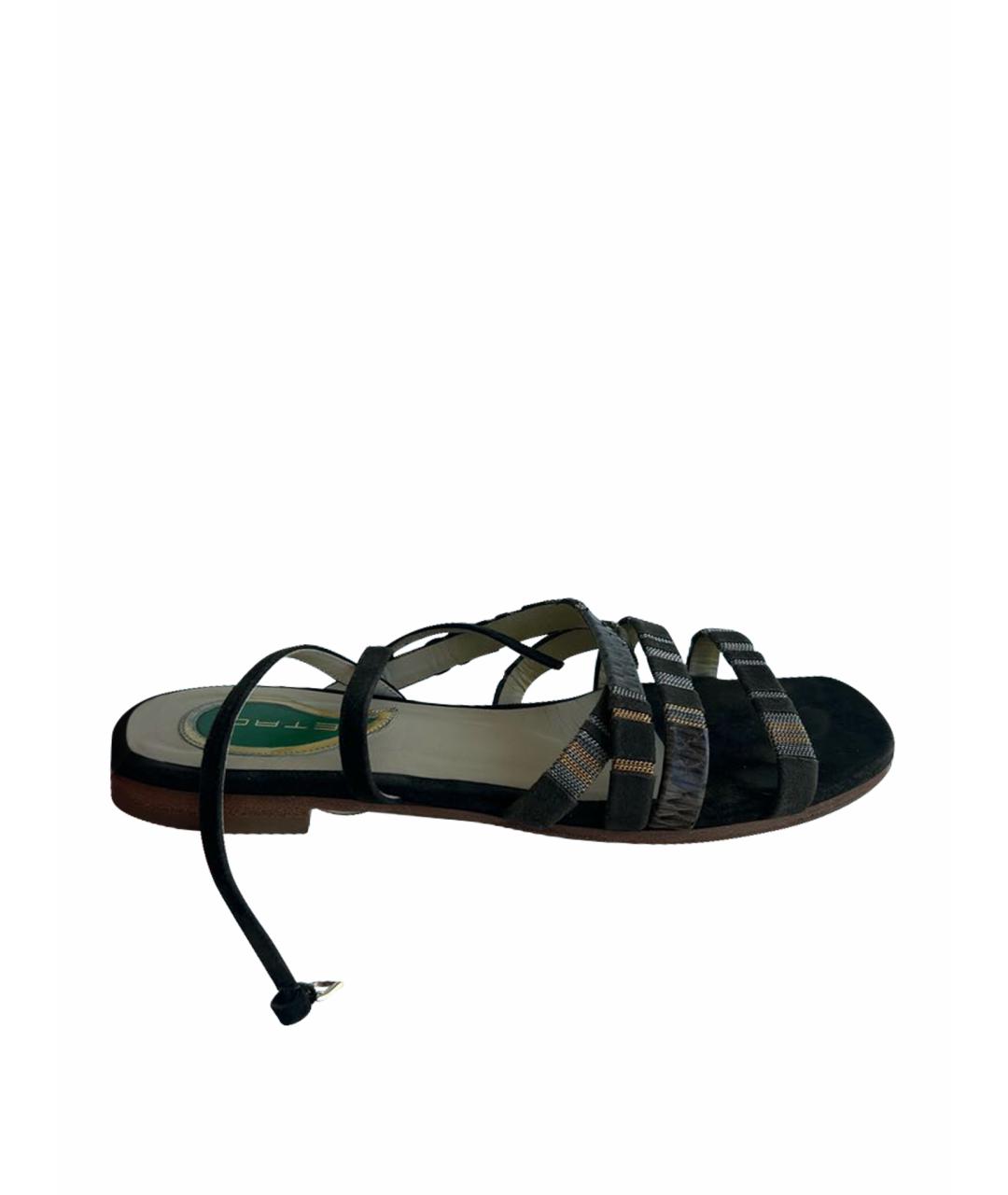 ETRO Хаки замшевые сандалии, фото 1