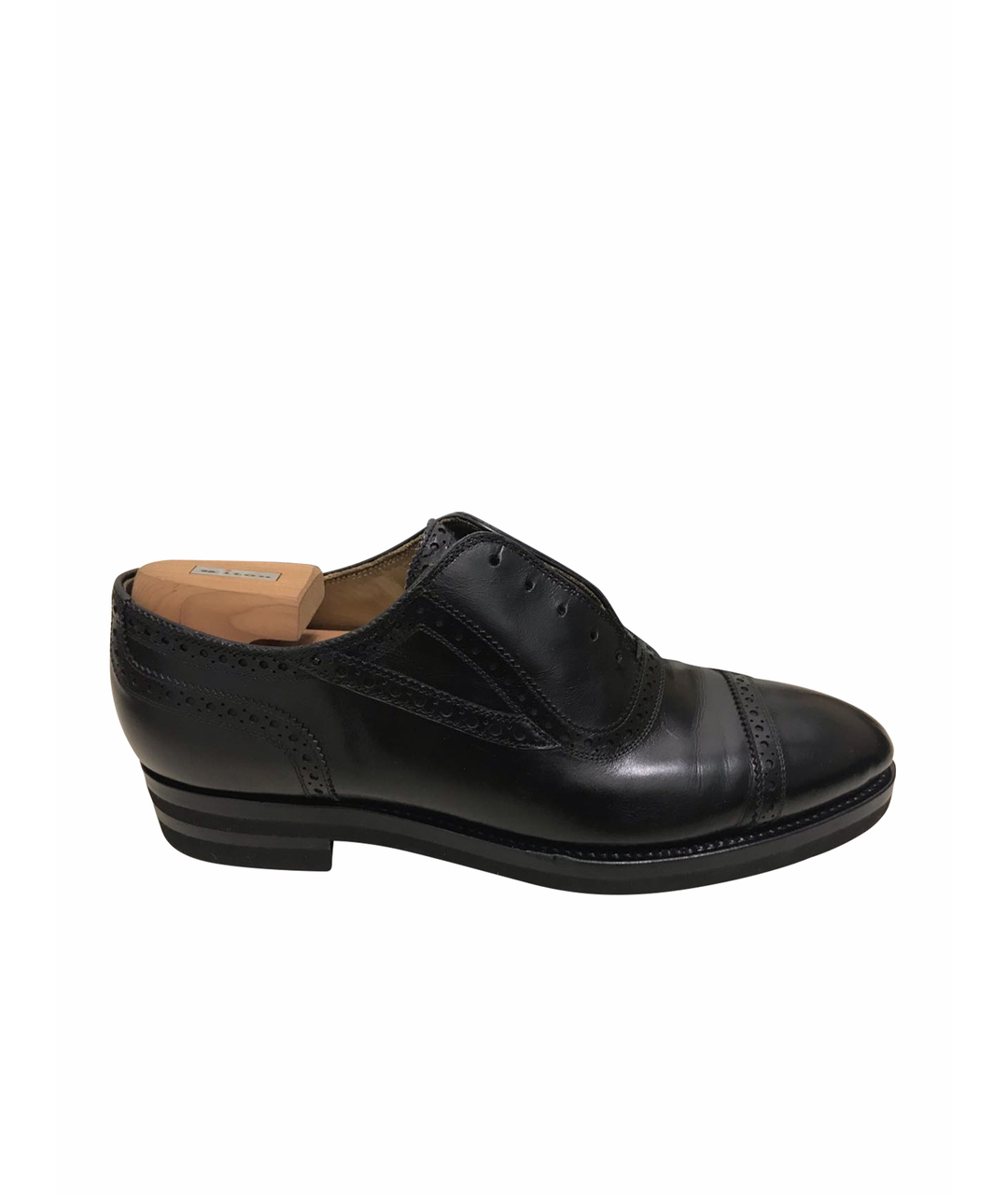 KITON Черные кожаные туфли, фото 1