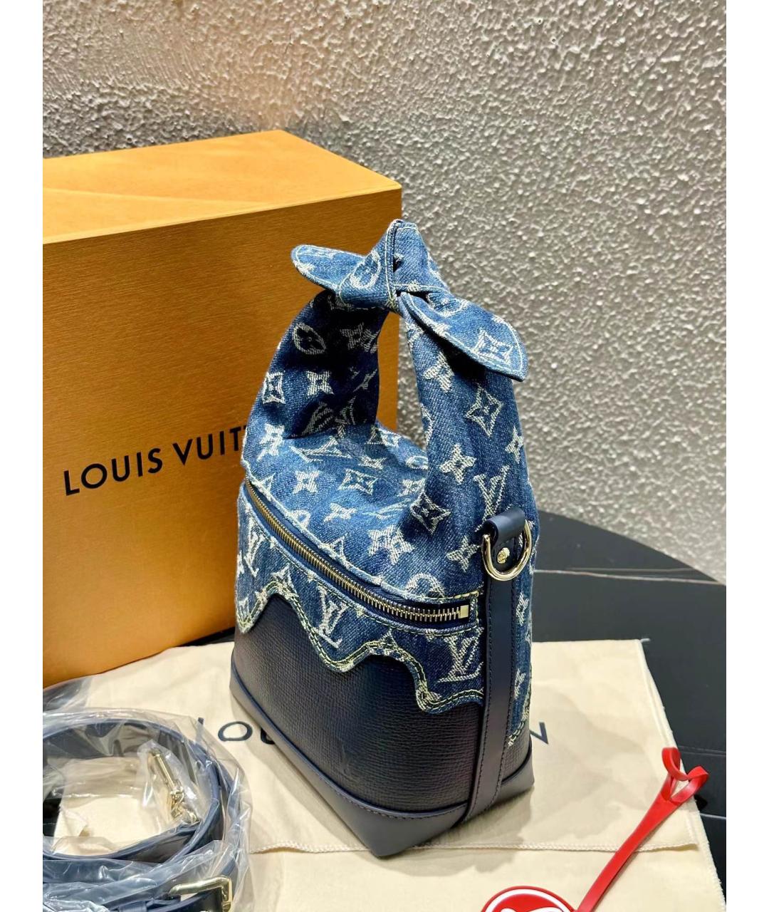 LOUIS VUITTON Синяя сумка с короткими ручками, фото 4