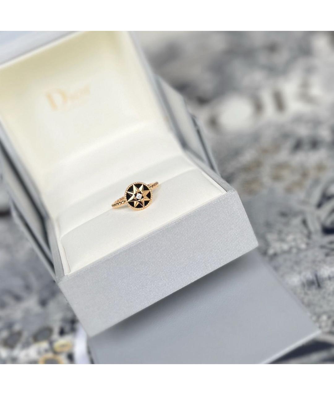 CHRISTIAN DIOR Черное кольцо из желтого золота, фото 4