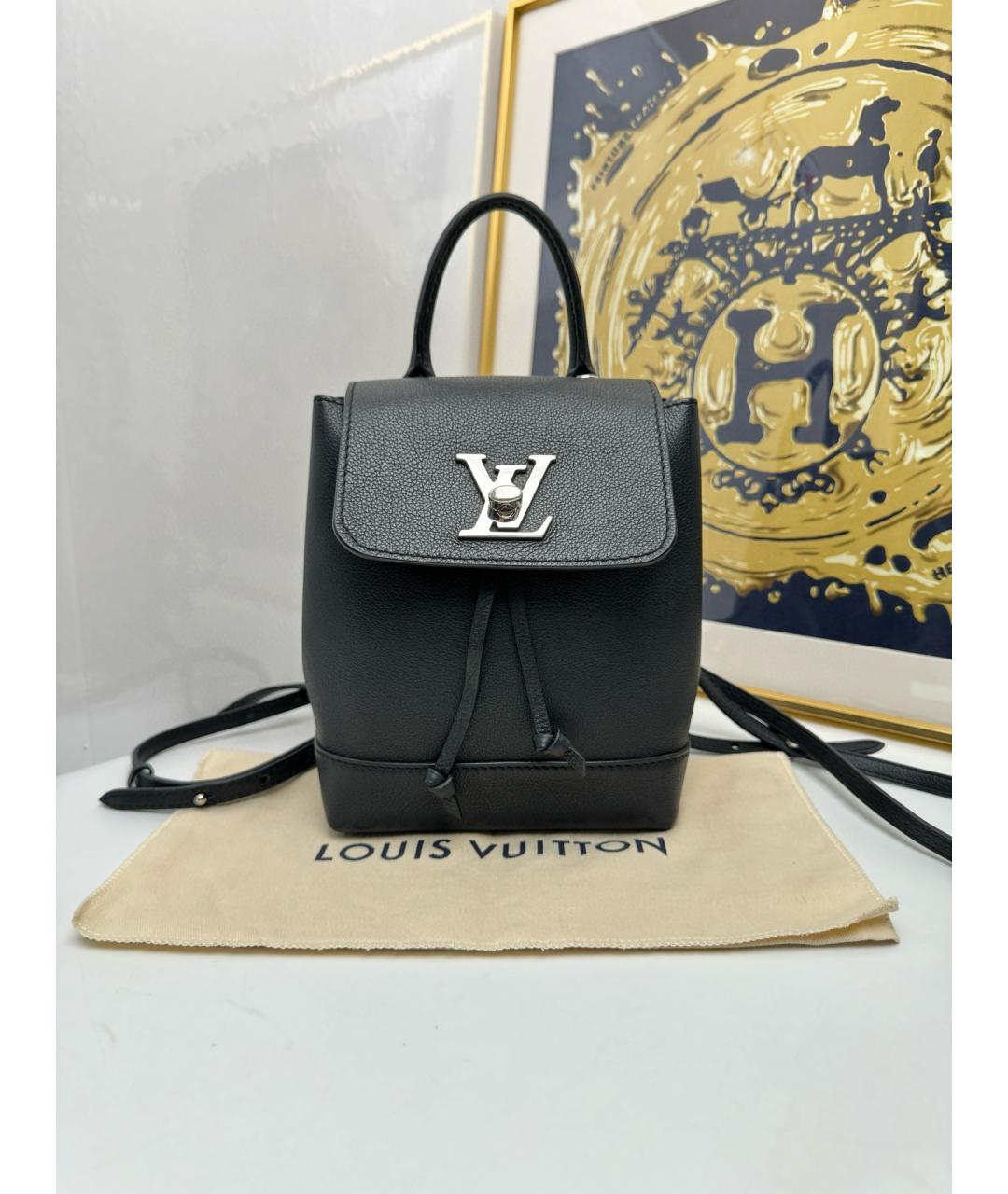 LOUIS VUITTON Черный кожаный рюкзак, фото 7